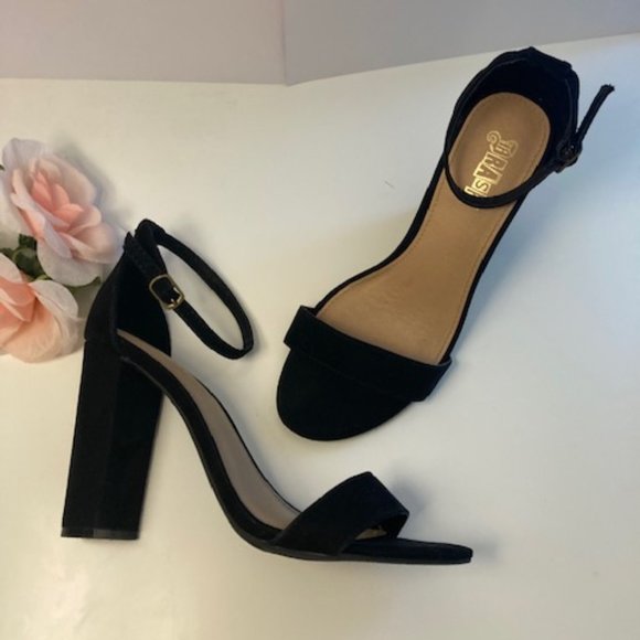 Black "Brash" heeled sandals womens size 8 - Picture 3 of 7